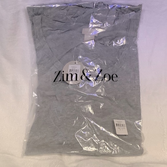 Zim & ZOE Gray Cotton Mae Ruffle Hem Top Size 20 NWT (R17.5) - Picture 5 of 6